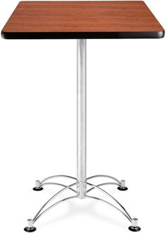 Picture of 24'' Square Chrome Base Cafe Table - Cherry