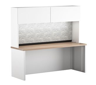 Picture of 24" x 36" Metal Desk Shell with Full Modesty with Closed Overhead Storage