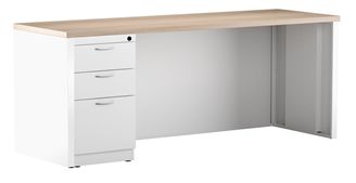 Picture of 24" x 60" Metal Desk Shell with Full Modesty with Filing Pedesal
