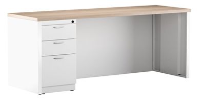Picture of 36" x 72" Metal Desk Shell with Full Modesty with Filing Pedesal