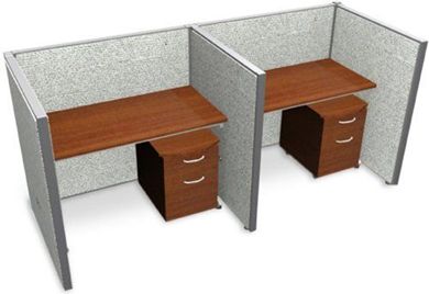 Picture of Cluster of 2 Cubicle 48 " Straight Desk Workstation