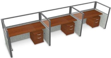 Picture of Cluster of 3 Cubicle 60" Straight Desk Workstation