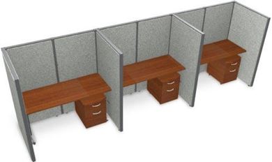 Picture of Cluster of 3 Cubicle 60" Straight Desk Workstation