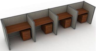 Picture of Cluster of 4 Cubicle 48 " Straight Desk Workstation