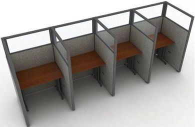 Picture of Cluster of 4 Cubicle 36" Straight Desk Workstation