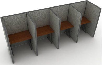 Picture of Cluster of 4 Cubicle 36" Straight Desk Workstation