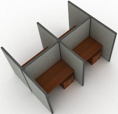 Picture of Cluster of 4 Cubicle 48" Straight Desk Workstation