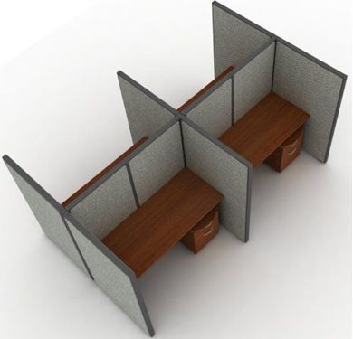 Picture of Cluster of 4 Cubicle 60" Straight Desk Workstation