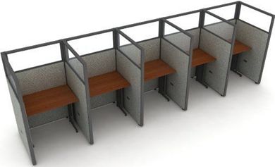 Picture of Cluster of 5 Cubicle 36" Straight Desk Workstation