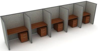 Picture of Cluster of 5 Cubicle 48" Straight Desk Workstation