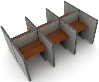 Picture of Cluster of 6 Cubicle 36" Straight Desk Workstation