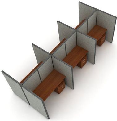Picture of Cluster of 6 Cubicle 60" Straight Desk Workstation