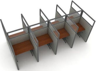 Picture of Cluster of 8 Cubicle 36" Straight Desk Workstation