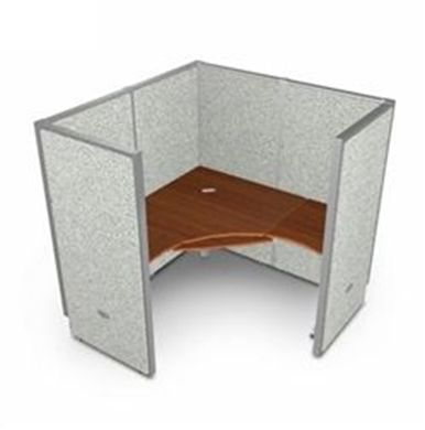 Picture of Single 60" L Shape Cubicle Desk Workstation .
