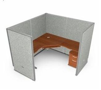 Picture of Single 72" L Shape Cubicle Desk Workstation .
