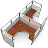 Picture of Cluster Of 2  72" L Shape Cubicle Desk Workstation with Glass Header.