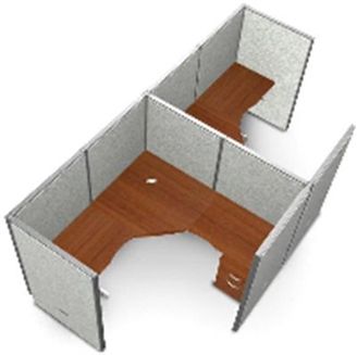 Picture of Cluster Of 2  72" L Shape Cubicle Desk Workstation .