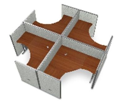 Picture of Cluster Of 4 60" L Shape Cubicle Desk Workstation