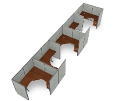 Picture of Cluster Of 5 72" L Shape Cubicle Desk Workstation.