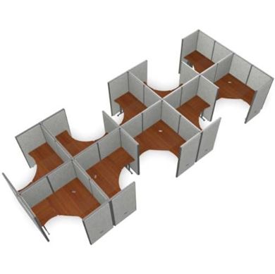 Picture of Cluster Of 10 60" L Shape Cubicle Desk Workstation. 