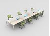 Picture of Cluster of 8 Person Bench Seating Teaming Workstation with Filing Cabinets