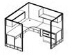 Picture of L Shape Corner Curve Cubicle Desk Workstation with Multi Filing and Storage