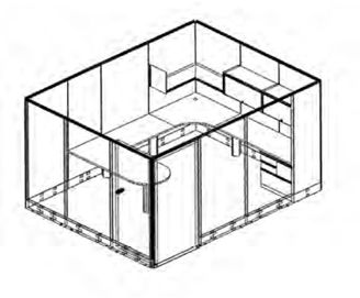 Picture of U Shape D Top Private Office Cubicle Workstation with Door and Multi File Storage