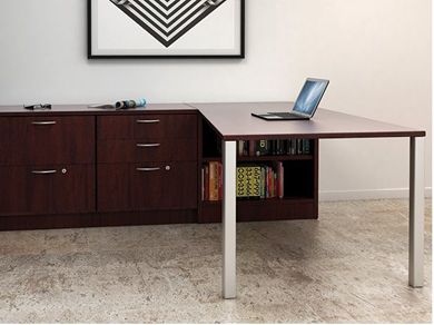 Picture of 72" Contemporary L Shape Office Desk Workstation with Lateral Filing