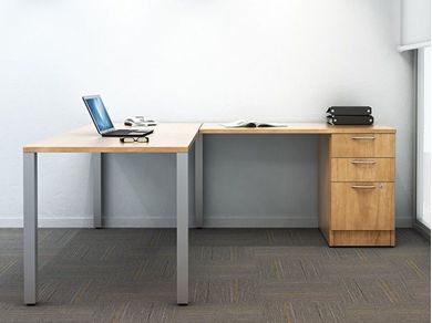 Picture of Contemporary 72" L Shape Office Desk with Filing Storage