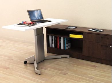 Picture of Height Adjustable Training Table with Storage Credenza