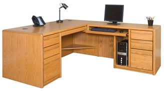 Picture of Contemporary Veneer L Shape Office Desk Workstation, Right Hand