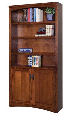 Picture of Transitional 72"H Six Shelf Bookcase with Lower Doors