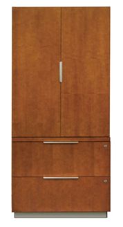 Picture of Sleek Contemporary Veneer 2 Door Wardrobe with Lower Lateral File Storage