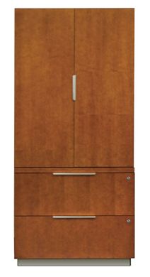 Picture of Sleek Contemporary Veneer 2 Door Wardrobe with Lower Lateral File Storage