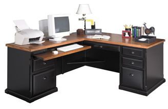 Picture of Hardwood L Shape Office Desk Workstation, Left Hand Facing