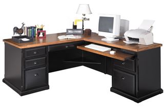 Picture of Hardwood L Shape Office Desk Workstation, Righ Hand Facing