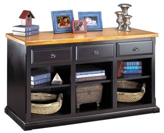 Picture of Hardwood Partial Open Storage Credenza with Drawers