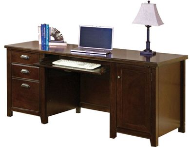 Picture of Modern Wood 68"W Computer Credenza Workstation with CPU Storage