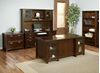 Picture of Modern Wood Executive Desk Station with Credenza, Hutch, Lateral File and Open Bookcase