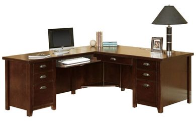 Picture of Modern Wood L Shape Office Desk Workstation, Left Hand Facing
