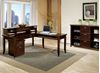 Picture of Modern Wood L Shape Writing Table with Organizer Hutch, Filing Cabinet and Floor Storage Cabinet
