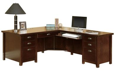 Picture of Modern Wood L Shape Office Desk Workstation, Right Hand Facing