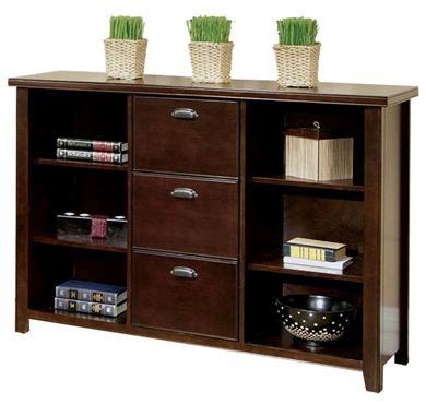 Picture of Modern Wood Three Drawer File Bookcase Storage