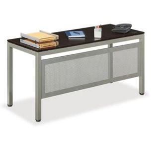 Picture of Sleek Contemporary 24" x 60" Steel Base Laminate Table with Modesty