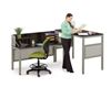 Picture of Sleek Contemporary Standing Height L Table Desk with Organizer Hutch