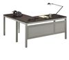 Picture of Sleek Contemporary 4 Person 60"W L Desk with Filing Cabinet