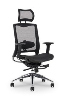 Picture of All Mesh High Back Headrest Office Task Chair with Adjustable Lumbar Support