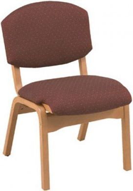Picture of Padded Wood Armless Stack Chair