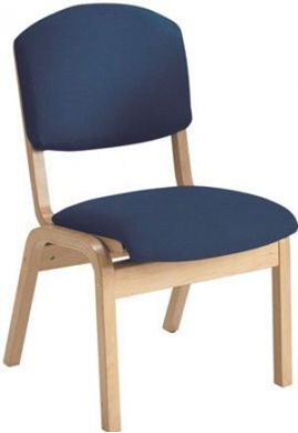 Picture of Padded Wood Armless Stack Chair with Waterfall Seat.