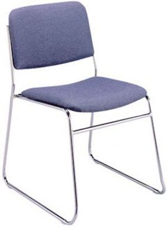 Picture of Sled Base Metal Frame Armless Stack Chair with Padded Seat